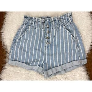 TOPSHOP Size 6 Paperbag Denim Shorts